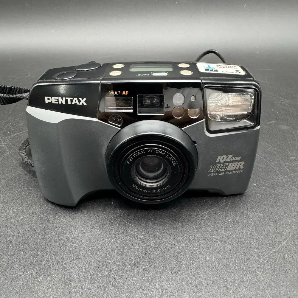 Vintage Pentax IQZoom 105WR 38mm-105mm Point Shoot Film Camera Works With Case